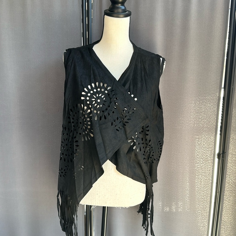 Hotloox vest imitation suede black large